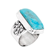 Load image into Gallery viewer, Silpada 'Big Spring' Compressed Mojave Turquoise Statement Ring in Sterling Silver, Size 8

