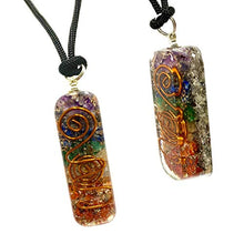 Load image into Gallery viewer, Orgone Healing Pendant Adjustable Cord 7 Chakra Stones Necklace EMF Protection
