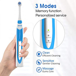 Warmlife Electric Toothbrush, Rotating Electric Toothbrushes for Adults with Powerful, Smart Timer and IPX7 Waterproof, 3 Modes Sonic Tooth Brush USB Rechargeable Electronic Toothbrush