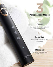 Load image into Gallery viewer, Fairywill Sonic Electric Toothbrush Rechargeable for Adults and Kids, ADA Accepted, 3 Brush Heads Included, 4 Hours Charge Minimum 30 Days Use, Dentists Recommend, Build in 2 Mins Timer Black
