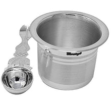 Load image into Gallery viewer, Pure Silver Panchapatra Set, With Pali Achmani, Net Weight 38-40 Grams Approx For Gangajal Charnamrit Prasad, Hallmark Certified Silver Puja Article
