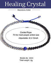 Load image into Gallery viewer, Jewever Moonstone with Blue Sandstone Bracelet Anklet for Women Energy Healing Crystals Womens Bracelet Gem Yoga Meditation Bring Good Luck
