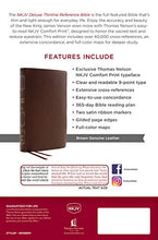 Load image into Gallery viewer, NKJV, Deluxe Thinline Reference Bible, Genuine Leather, Brown, Red Letter, Comfort Print: Holy Bible, New King James Version
