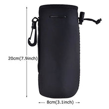 Load image into Gallery viewer, Af-Wan Protable Neoprene Insulated Water Drink Bottle Cooler Carrier Cover Sleeve Tote Bag Pouch Holder Strap for Kid Children Women Men Biker Travel Cycling Climbing Sports(Black+Black)
