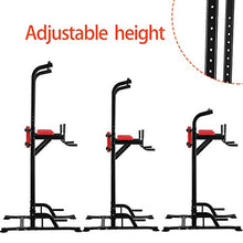 Load image into Gallery viewer, PUPZO Pull Up Bars Power Tower Workout Dip Stands Push-Up Station Strength Training Fitness Equipment for Home Gym (Red &amp; Black)
