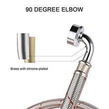 Load image into Gallery viewer, Stainless Steel Washing Machine Hoses 6ft, Burst Proof Hot and Cold Inlet Washer Hose with 90 Degree Elbow (2Pack)
