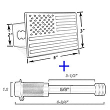 Load image into Gallery viewer, Heavy American Flag Metal Trailer Hitch Cover for 2 inch Receivers（with 5/8-Inch Pin Diameter Trailer Hitch Lock ）
