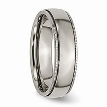 Load image into Gallery viewer, ICE CARATS Titanium Grooved Beaded Edge 6mm Wedding Ring Band Size 9.00 Classic Milgrain Beadsed Fashion Jewelry for Women Gifts for Her
