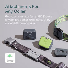 Load image into Gallery viewer, Whistle GO Explore GPS + Health + Fitness Dog Tracker Plus Health &amp; Fitness Monitor, Waterproof, Safe Place Escape Alerts, Built-in Light, Fits on Dog Collar, for Dogs 25 lbs and up Green
