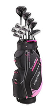 Load image into Gallery viewer, Aspire PRO-X Ladies Womens Complete Right Handed Golf Clubs Set Includes Titanium F Driver, 3 Fairway Wood, 4-5 Hybrids, 7-SW Irons, Putter, Cart Bag, 4 H/C's (Petite Size -1", Right Hand)
