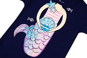 Summer Unicorn Pajamas for Girls Short Sleeve Mermaid Pjs Toddler Kids Clothes Cotton Sleepwear Size 6