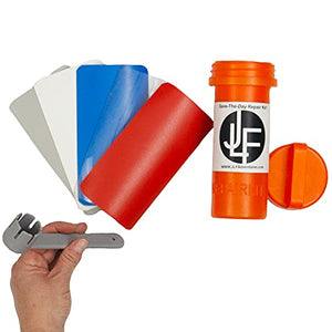 JLF Repair Kit for Inflatable Stand Up Paddle Boards (SUP) | Includes Red, White, Blue, Clear Grey PVC and Wrench (No Adhesive)