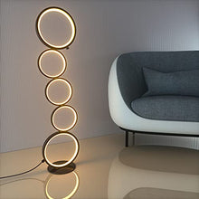 Load image into Gallery viewer, JIRTH LED Floor Lamp for Living Room 3 Brightness Levels Dimmable Touch Switch Modern Ring Tall Standing Lamp 42 Inches 36w Art Deco Floor Light for Bedroom Home Office Reading (Black)
