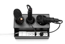 Load image into Gallery viewer, JackCubeDesign Hair Dryer Holder Hair Styling Product Care Tool Organizer Bath Supplies Accessories Tray Stand Storage Bathroom Vanity Countertop with 3 Holes(Black) – :MK154C
