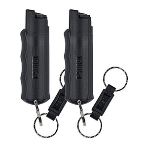 SABRE Pepper Spray Keychain with Quick Release for Easy Access – Max Police Strength OC Spray, Finger Grip for Accurate Aim, 10-Foot (3M) Range, 25 Bursts (5X Other Brands)