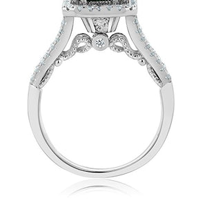 Gem Stone King 925 Sterling Silver Green Simulated Emerald Women's Wedding Engagement Ring (2.78 Ct Emerald Cut (Size 9)