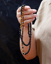 Load image into Gallery viewer, Jewever Long Tiger Eye Black Obsidian Chain Necklaces Healing Crystals Good Luck Charms Mothers Day Necklace Gifts for Women Strand Jewelry
