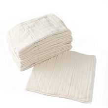 Load image into Gallery viewer, Humble Bebe Prefold Cloth Diapers - 12 Pack - Unbleached Premium Cotton, 4x8x4, Pre-Washed, Fits Newborn Babies to Toddlers (10-30 lbs), Multi-Use
