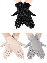 Load image into Gallery viewer, 3 Pairs Women Sun Protective Gloves UV Protection Sunblock Gloves Touchscreen Gloves for Summer Driving Riding (Color Set 1)
