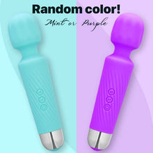 Load image into Gallery viewer, Personal Wand Massager for Men and Women - 20 Vibration Modes &amp; 8 Speeds. Rechargeable Hand Held Massager (Mint)
