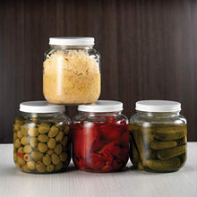 Load image into Gallery viewer, Half Gallon Glass Mason Jar (64 Oz - 2 Quart) - 4 Pack - Wide Mouth, Metal Airtight Lid, USDA Approved BPA-Free Dishwasher Safe Canning Jar for Fermenting, Sun Tea, Kombucha, Dry Food Storage, Clear
