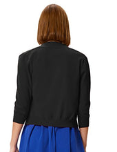 Load image into Gallery viewer, GRACE KARIN Women's Soft Knit Sweaters 3/4 Sleeve Open Front Cropped Bolero Cardigans (Black&amp;Yellow,XL
