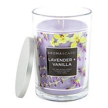Load image into Gallery viewer, Aromascape PT41899 2-Wick Scented Jar Candle, Lavender &amp; Vanilla, 19-Ounce, Purple
