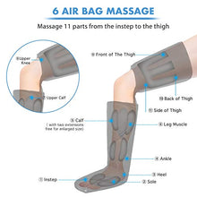 Load image into Gallery viewer, CINCOM Leg Air Compression Massager for Foot Calf Thigh Upgrade Leg Wraps with Portable Handheld Controller and 2 Extensions- 3 Modes &amp; 3 Intensities (Black)
