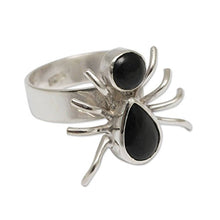 Load image into Gallery viewer, NOVICA Obsidian .925 Sterling Silver Artisan Crafted Spider Ring, Little&#39;
