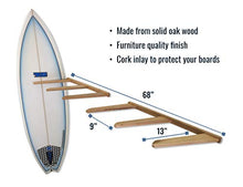 Load image into Gallery viewer, StoreYourBoard Vertical Timber Surfboard Wall Rack, Holds 6 Surfboards, Home and Garage Storage Mount System (Natural)
