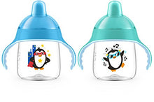 Load image into Gallery viewer, Philips AVENT My Penguin Sippy Cup 9oz, Blue and Green, 2pk, SCF753/25
