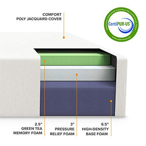 Best Price Mattress 12 Inch Memory Foam Mattress, Calming Green Tea Infusion, Pressure Relieving, Bed-in-a-Box, CertiPUR-US Certified, Queen