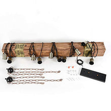 Load image into Gallery viewer, 10-Lights Chandelier Wooden Retro Rustic Pendant Light - Industrial Suspension Light line can be Adjusted Freely - Distressed Wood Chandelier for Dining Table Vintage Kitchen, Bar, Island, Billiard.

