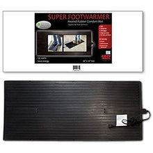Load image into Gallery viewer, Cozy Products Electric Foot Warmer Mat-Heated Rubber Pad, Small Portable Floor Heater, for Home, Office, Garage, Car Use, 135 Watts, 8 lbs, 36.5" x 16" x 0.25", Black
