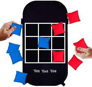 Himal Collapsible Portable Corn Hole Boards With 10 Cornhole Bean Bags And Tic Tac Toe Game 2 Games on 1 Board (2 x 1-feet)