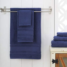 Load image into Gallery viewer, Qute Home Spa &amp; Hotel Towels 6 Piece Towel Set, 2 Bath Towels, 2 Hand Towels, and 2 Washcloths - Navy Blue
