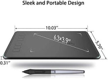 Load image into Gallery viewer, HUION Inspiroy H640P Graphic Tablets OSU Drawing Tablet with 6 Shortcut Keys, Digital Drawing Pad with 8192 Battery-Free Pen Tilt Function, Glove and 18 Pen Nibs Included
