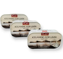 Load image into Gallery viewer, Ican Icelandic Wild Cod Liver 4.06oz/115g Pack of 3

