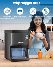 Load image into Gallery viewer, Habitio Nugget Ice Maker, Self-Dispensing Countertop Ice Maker, Pebble Ice Machine with 3L Detachable Water Tank, 33lbs Chewable Ice Cubes /24H, Electric Pellet Ice Maker with Self-Cleaning Function
