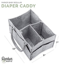 Load image into Gallery viewer, Parker Baby Diaper Caddy - Nursery Storage Bin and Car Organizer for Diapers and Baby Wipes - Grey
