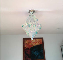 Load image into Gallery viewer, Hanging Decorations Iridescent Chandelier Shaped Foil Ceiling Hanging Ornament for Bridal Shower Wedding Birthday Frozen Theme Party Fairy Princess Rainbow Show Decoration
