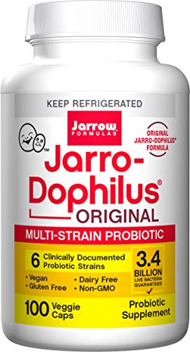 Jarrow Formulas Jarro-Dophilus® Original, For Intestinal Health and Immune Support*, 3.4 Billion Cells Per Capsule, 100 Veggie Caps