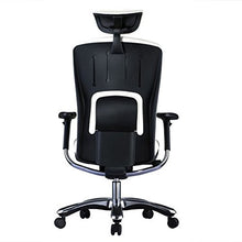 Load image into Gallery viewer, GM Seating Ergolux Genuine Leather Executive Hi Swivel Chair Chrome Base with Headrest, Black
