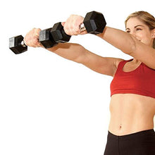 Load image into Gallery viewer, CAP Barbell Set of 2 Hex Rubber Dumbbell with Metal Handles, Pair of 2 Heavy Dumbbells Choose Weight (5lb, 8lb, 10lb, 15lb, 20 Lb, 25lb, 30lb, 35lb, 40lb, 50lb) (25lb x 2)
