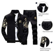 Load image into Gallery viewer, MANTORS Men's Casual Tracksuit Full Zip Athletic Jogging Gym Sweat Suits 78BLack-M
