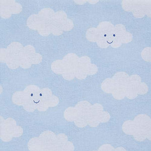 Luvable Friends Unisex Baby Cotton Flannel Receiving Blankets Bundle, Boy Clouds, One Size