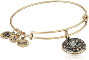 Alex and Ani Evil Eye Bangle Bracelet, Rafealian Gold, Expandable