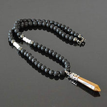 Load image into Gallery viewer, Beaded Necklace for Men June Birthstone Jewelry Natural Stone Moonstone Black Lava Hematite Tigers Eye
