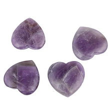 Load image into Gallery viewer, Bingcute Natural Amethyst Pocket Carved Puff Heart Pocket Stone,Healing Palm Crystal Pack of 1(1.6&quot;)
