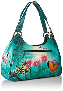 Anna by Anuschka womens Hobo Ruched Handbag Genuine Leather, Brazilian Beauties, One Size US